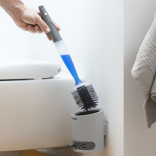 Perie de toaleta Bruilet InnovaGoods cu dozator de detergent, rezervor 100 ml, gri 1 PERIE DE TOALETA CU DOZATOR DE SAPUN BRUILET INNOVAGOODS