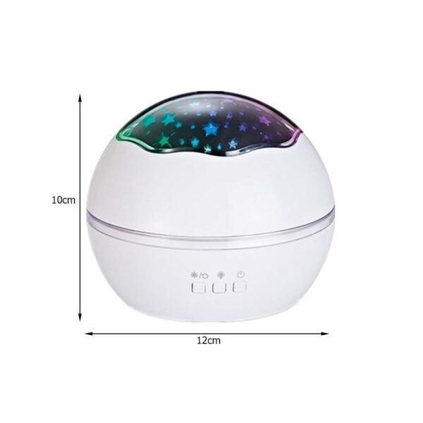 Lampa de noptiera cu proiector, Verk Group, pentru copii, cupola rotativa, 2 moduri, diferite culori, 4xAAA, incarcare USB, 12x10 cm - imagine 8