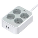 Prelungitor Tessan TS-PS01DE, 4 prize, 2 X USB-A, 1X USB-C, incarcare rapida 25W