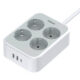 Prelungitor Tessan TS-PS01DE, 4 prize, 2 X USB-A, 1X USB-C, incarcare rapida 25W