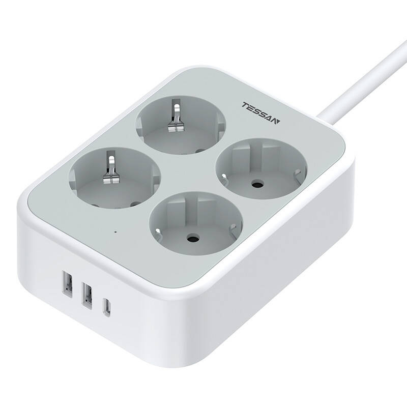 prelungitor-tessan-ts-302-c-4-prize-2-x-usb-a-1x-usb-c-3a-cablu-2m-copie-798510.jpg Prelungitor Tessan TS-PS01DE, 4 prize, 2 X USB-A, 1X USB-C, incarcare rapida 25W - imagine 1