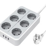 Prelungitor Tessan TS-303, 6 prize, 3 USB 3A, cablu 2m