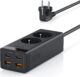 Prelungitor Tessan , ZTS-FS01DE, 2X USB-C, 2x USB, 2 prize, incarcare rapida USB-C, 30W, 2m, negru