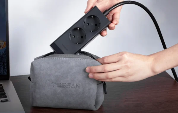 Prelungitor Tessan , ZTS-FS01DE, 2X USB-C, 2x USB, 2 prize, incarcare rapida USB-C, 30W, 2m, negru - imagine 7