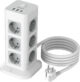Prelungitor tip Turn Tessan TPS04-DE, 12 prize, 3 USB, 1 USB-C, 3A, cablu 2m