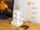 Prelungitor tip Turn Tessan TS-306TS-C, 6 prize, 2 USB, 1 USB-C, 3A, cablu 2m - imagine 2