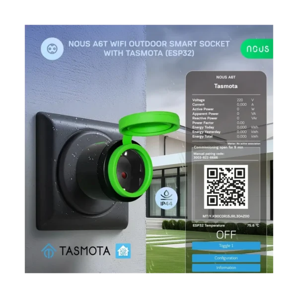 Priza Inteligenta WiFi pentru exterior NOUS A6T, IP44, 16A - Tasmota - imagine 4