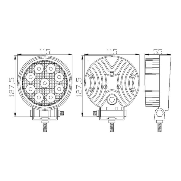 Proiector LED Auto Carguard, 27 W, 9 SMD LED, 6000-7000K, 2000 lumeni - imagine 6
