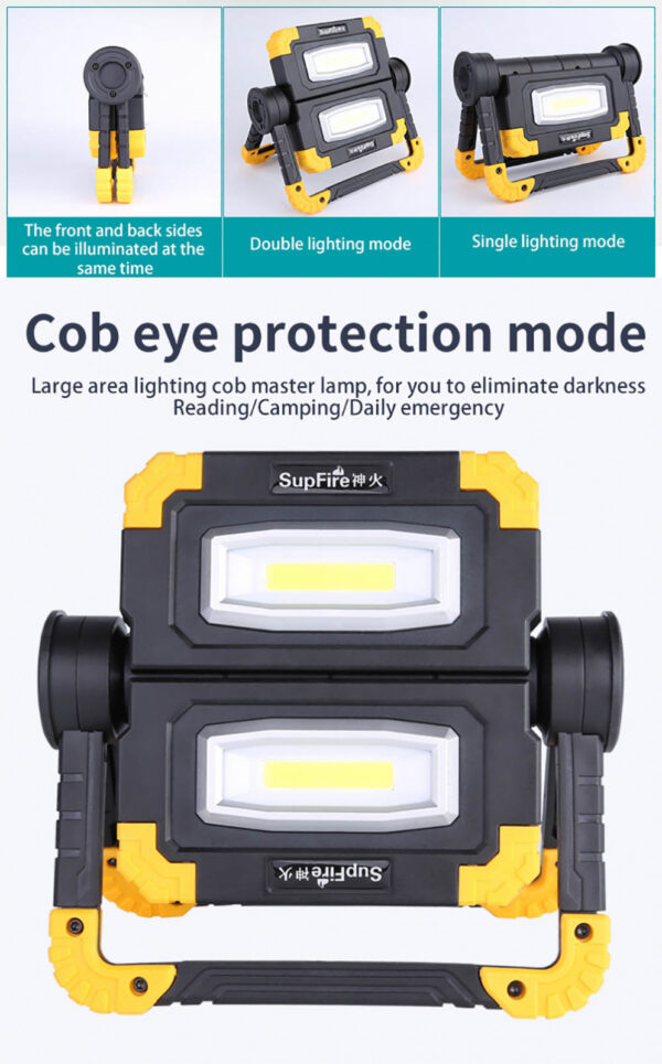Proiector LED portabil SupFire G7, 20W, 2000 lm, reincarcabil, COB, Acumulator 5000mAh - imagine 6