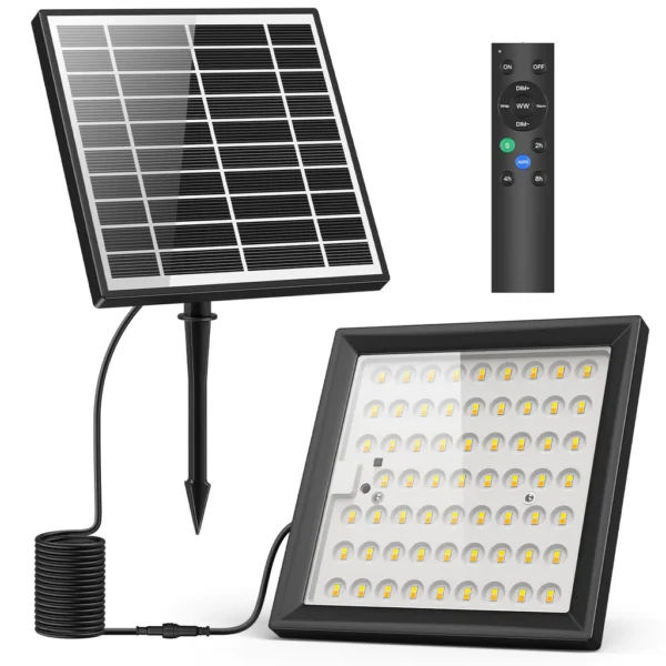 Proiector LED Ustellar UT88210 30W, Panou solar, IP65, 4500mAh, Telecomanda - imagine 1