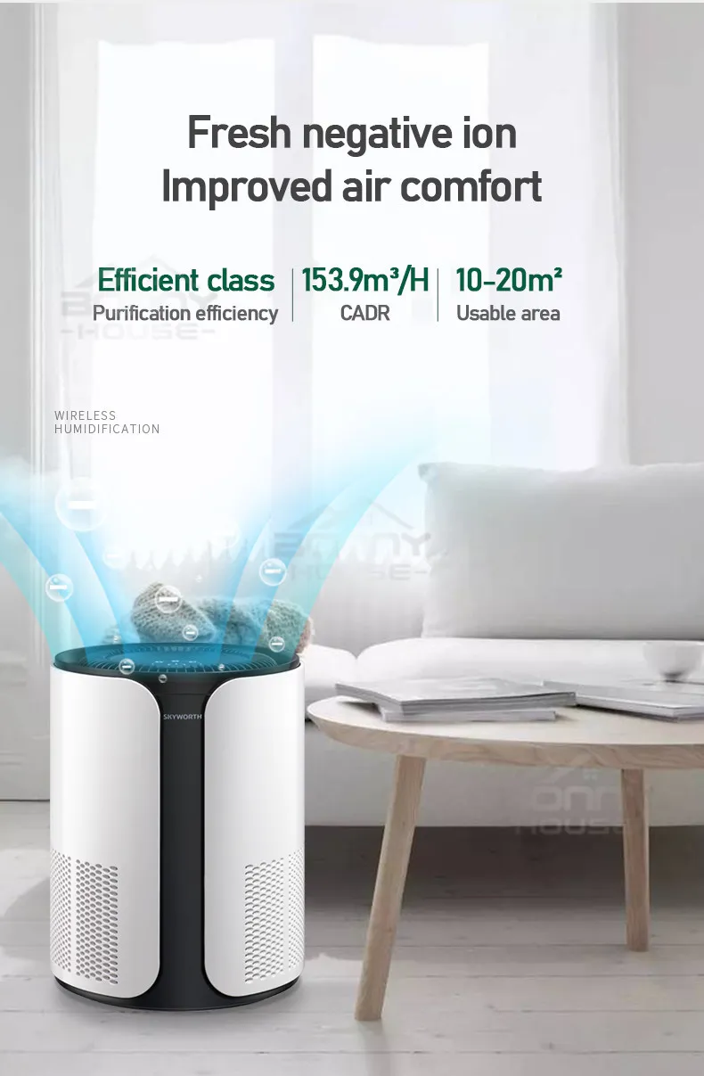 Purificator de aer Home Smart WiFi, True Hepa, Ionizare, Touch Screen, Timer, Indicator schimbare filtru, CADR 150 mc/h, 28W