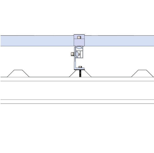 Suport "L" pentru fixare panou fotovoltaic pe acoperis de tabla, aluminiu 6005-T5, kit complet - imagine 2