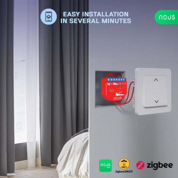 Releu inteligent pentru perdele si draperii Nous B4Z ZigBee, 1 canal - imagine 3