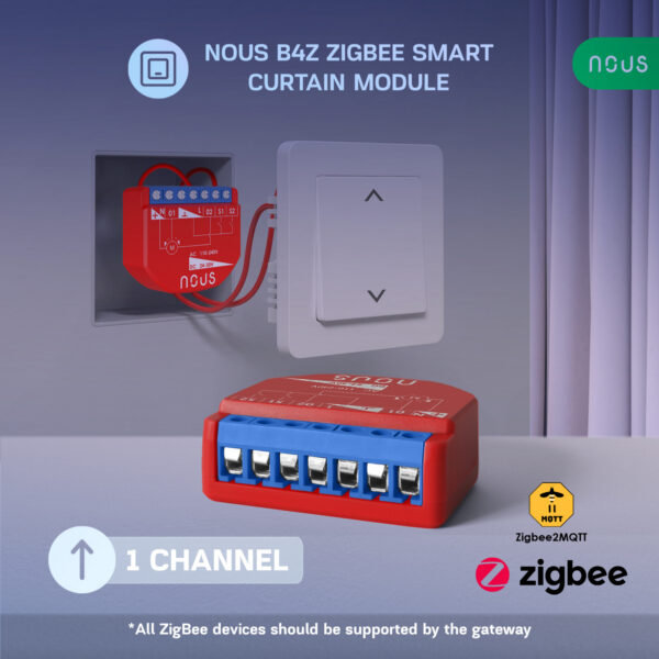 Releu inteligent pentru perdele si draperii Nous B4Z ZigBee, 1 canal - imagine 7