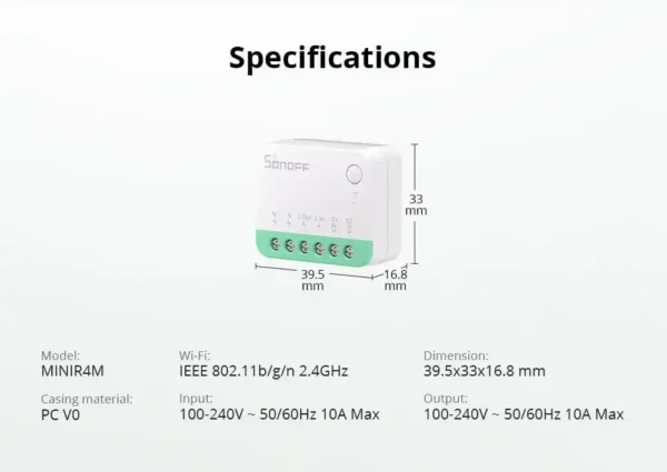 Releu Smart Wifi Sonoff MINIR4M Extreme - Matter - imagine 2