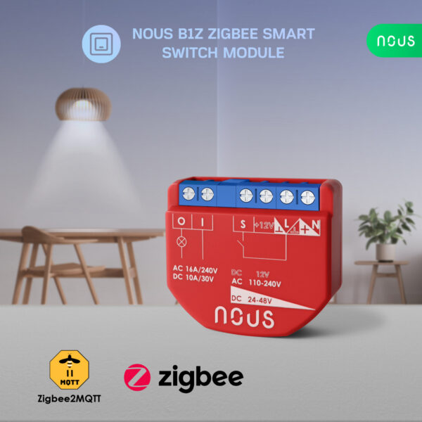 Releu inteligent Nous B2Z, 16A, ZigBee, 1 canal PM, Monitorizare energie - imagine 2
