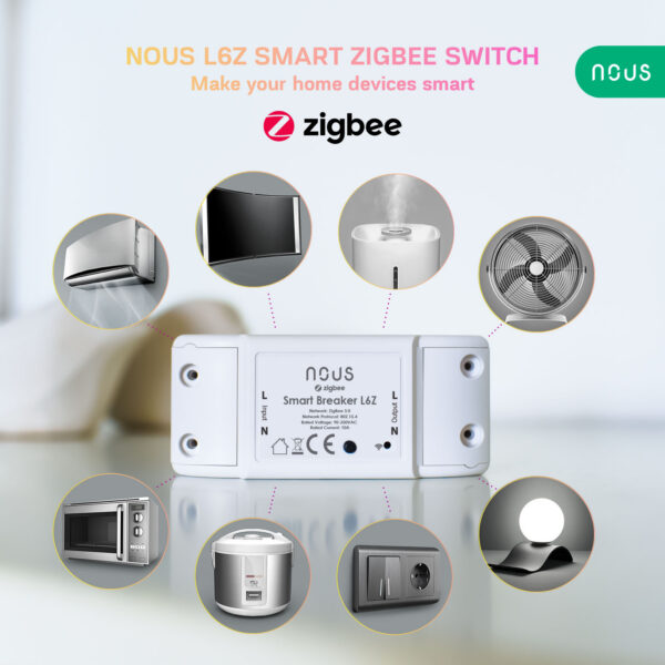 Releu wireless Nous L6Z, 10A, ZigBee - imagine 2