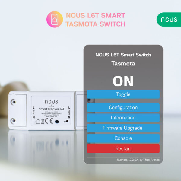 Releu wireless Nous L6T, 10A, Tasmota - imagine 2