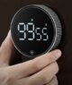 Timer pentru bucatarie universal RUHHY, magentic, diametru 7 cm, baterii, afisaj LCD, alb - imagine 2