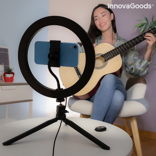 selfie ring light cu trepied si telecomanda youaro innovagoods 185164 2
