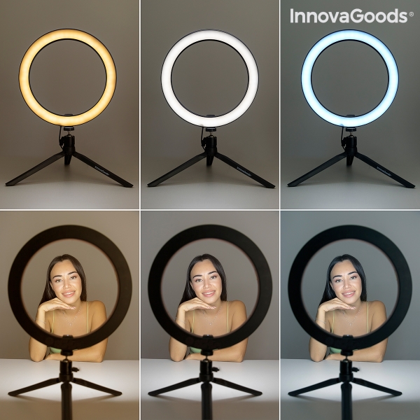 selfie ring light cu trepied si telecomanda youaro innovagoods 185164 5