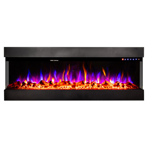 Semineu Electric incorporabil sau de perete 3D Dalas Elite, 30 de combinatii de culori, 152,4 x 49,3 cm, Incalzire, Termostat, Telecomanda, Timer, 1500W - imagine 2
