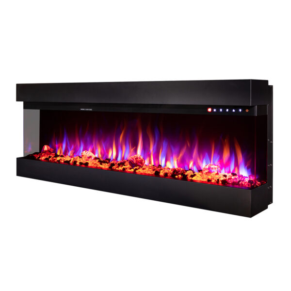 Semineu Electric incorporabil sau de perete 3D Dalas Elite, 30 de combinatii de culori, 152,4 x 49,3 cm, Incalzire, Termostat, Telecomanda, Timer, 1500W - imagine 5