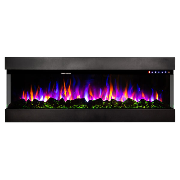 Semineu Electric incorporabil sau de perete 3D Dalas Elite, 30 de combinatii de culori, 152,4 x 49,3 cm, Incalzire, Termostat, Telecomanda, Timer, 1500W - imagine 8