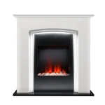 Semineu Electric Luxe Fire 3D, 2 Trepte de Incalzire,  dimensiuni 80 x 80 x 25 cm, MDF Alb