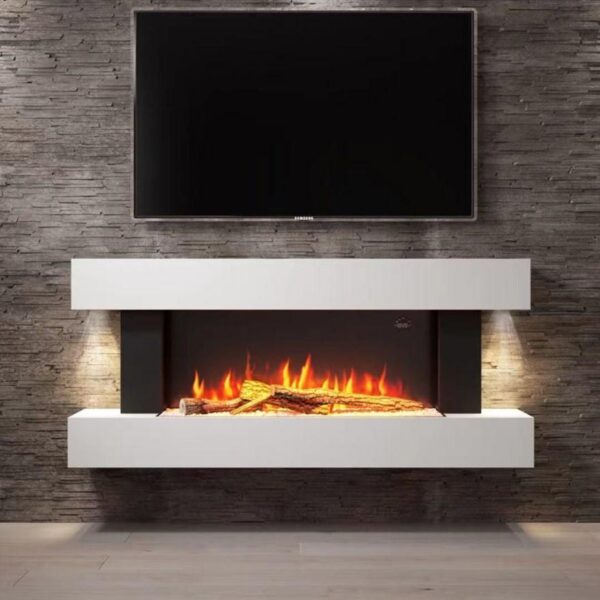 Semineu Electric Luxe Fire 3D cu Sunet busteni, Smart WIFI, 132 cm, 7 teme de culoare, Functie incalzire, Telecomanda, Timer, 1000W/ 2000W - imagine 2