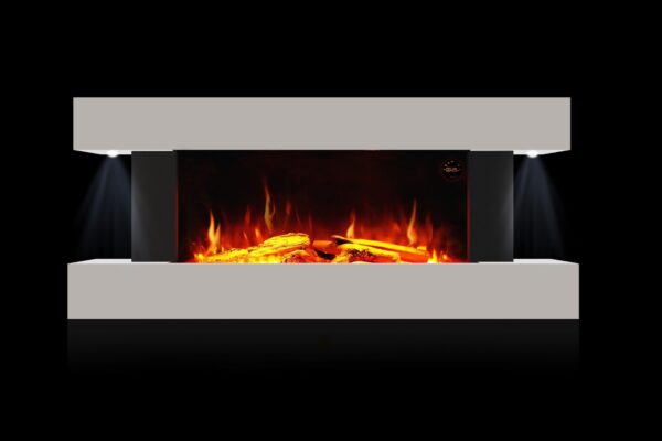 Semineu Electric Luxe Fire 3D cu Sunet busteni, Smart WIFI, 132 cm, 7 teme de culoare, Functie incalzire, Telecomanda, Timer, 1000W/ 2000W - imagine 5