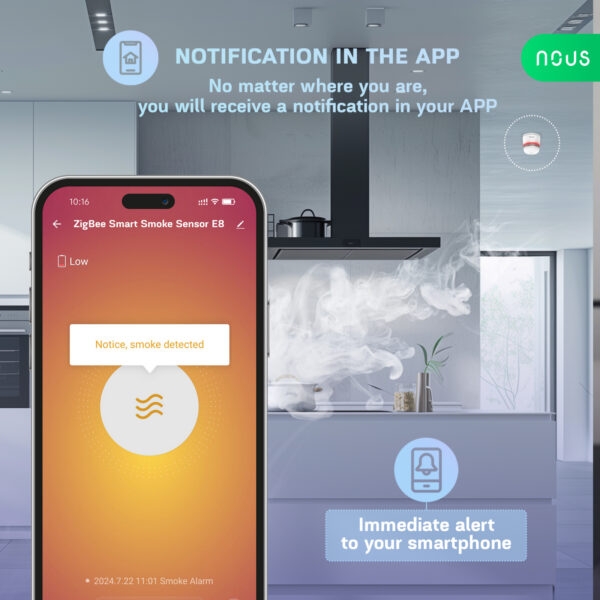 Senzor Smart de Fum Nous E8, Zigbee - imagine 3