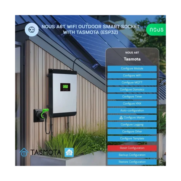 Set 2 prize Inteligente WiFi pentru exterior NOUS A6T, IP44, 16A - Tasmota - imagine 4