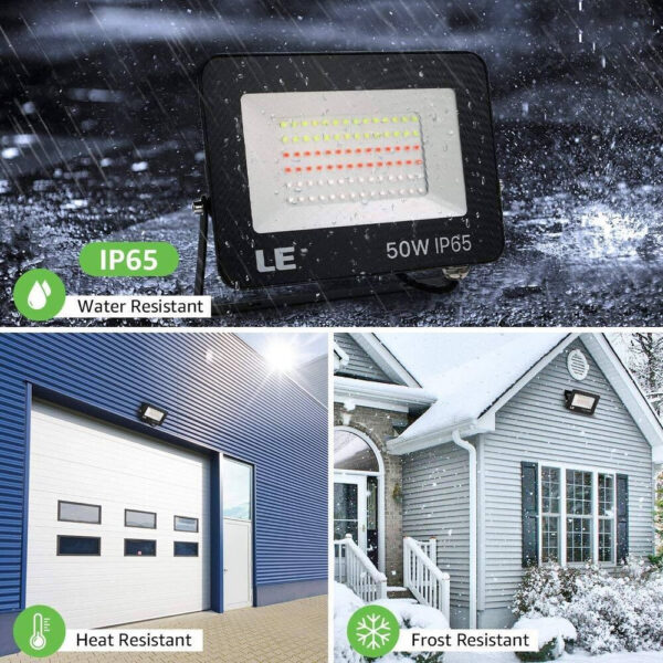 Set 2 proiectoare de podea LED RGB Lepro, Telecomanda , 50W, IP65 waterproof - imagine 3