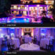Set 2 proiectoare de podea LED RGB Lepro, Telecomanda , 15W, IP65 waterproof - imagine 6