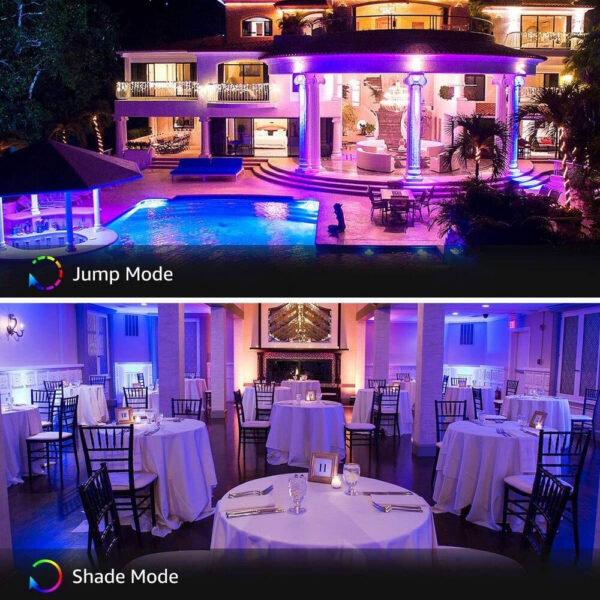 Set 2 proiectoare de podea LED RGB Lepro, Telecomanda , 50W, IP65 waterproof - imagine 6