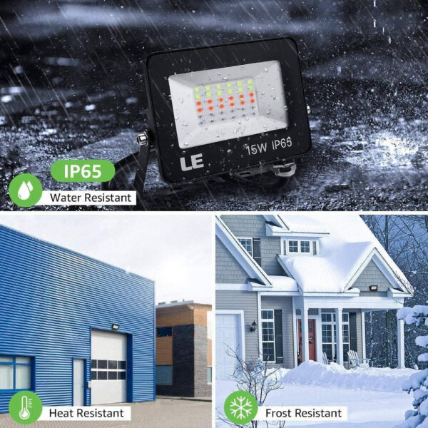 Set 2 proiectoare de podea LED RGB Lepro, Telecomanda , 15W, IP65 waterproof - imagine 4