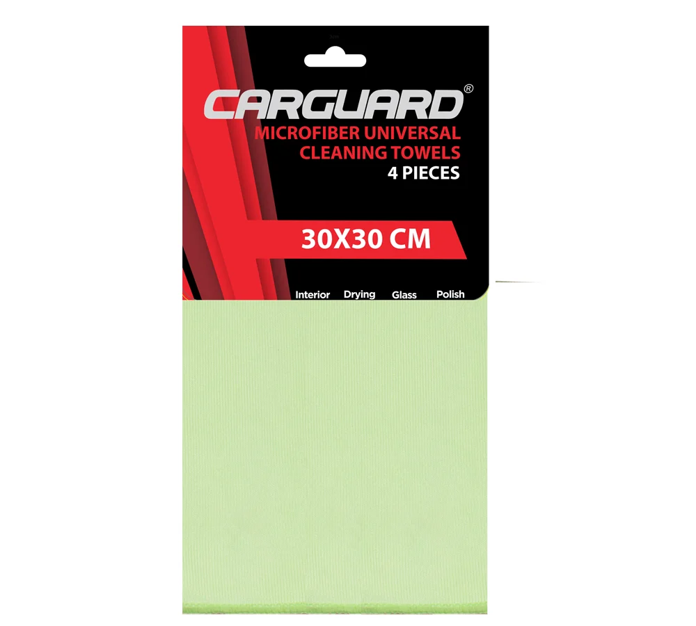 Set 4 lavete microfibra Carguard, 30x30 cm, galben/gri
