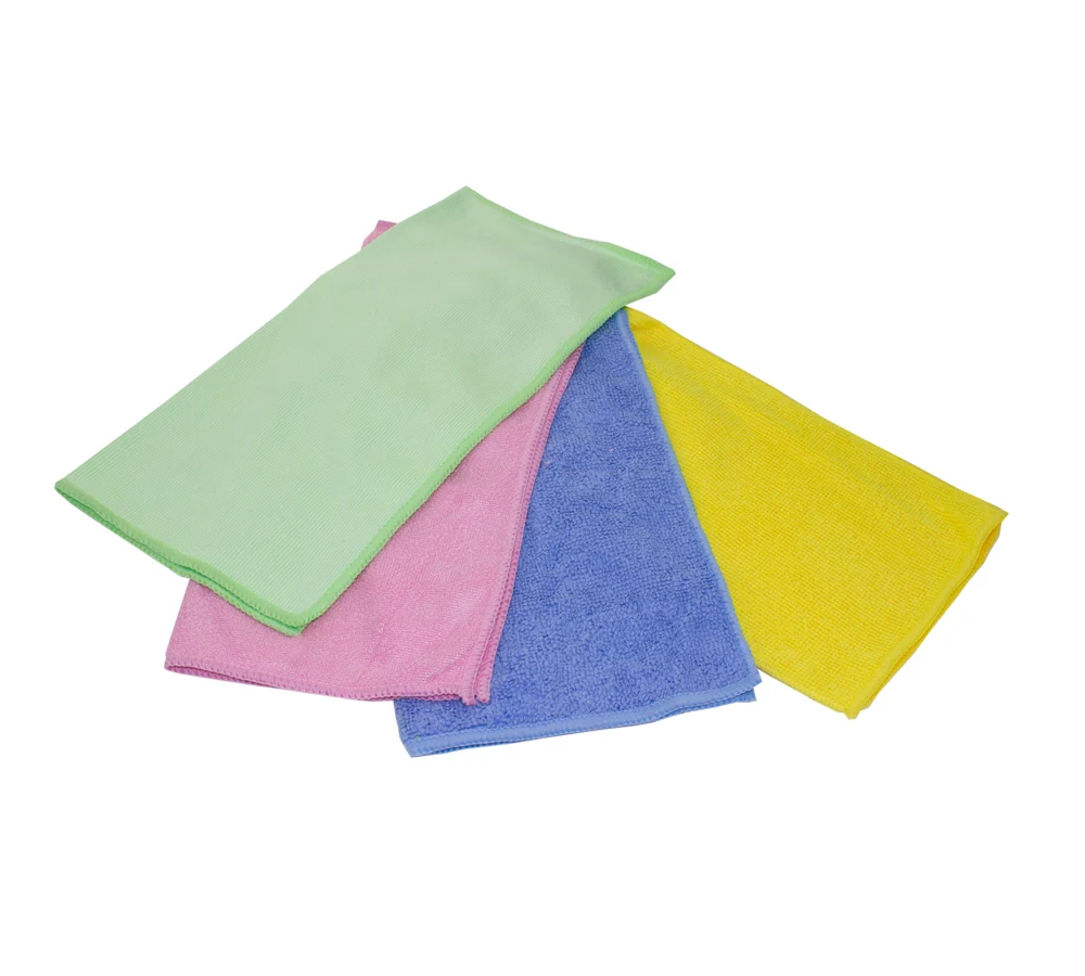 Set 4 lavete microfibra Carguard, 30x30 cm, galben/gri