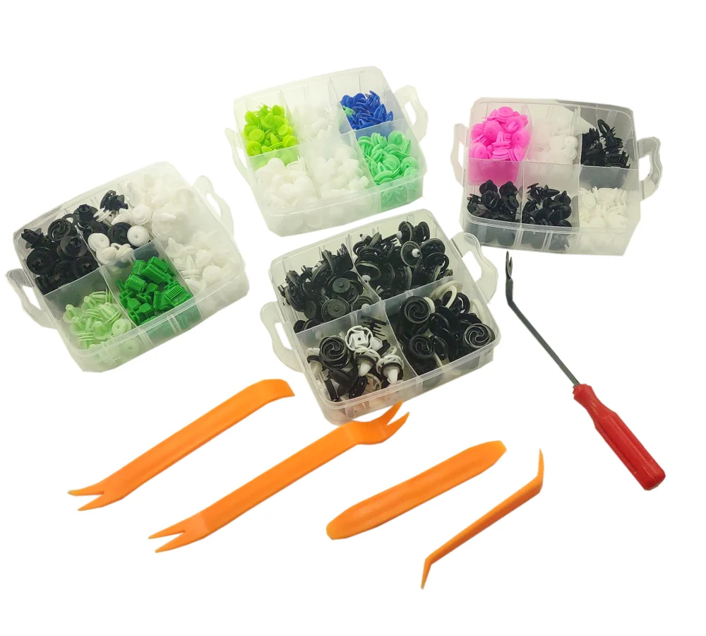 Set cleme din plastic Carguard, 470 bucati + 5 unelte