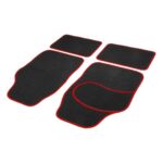 Set covorase auto textile universale, negru/rosu, Carguard, 64 x 44 cm / 44 x 29 cm
