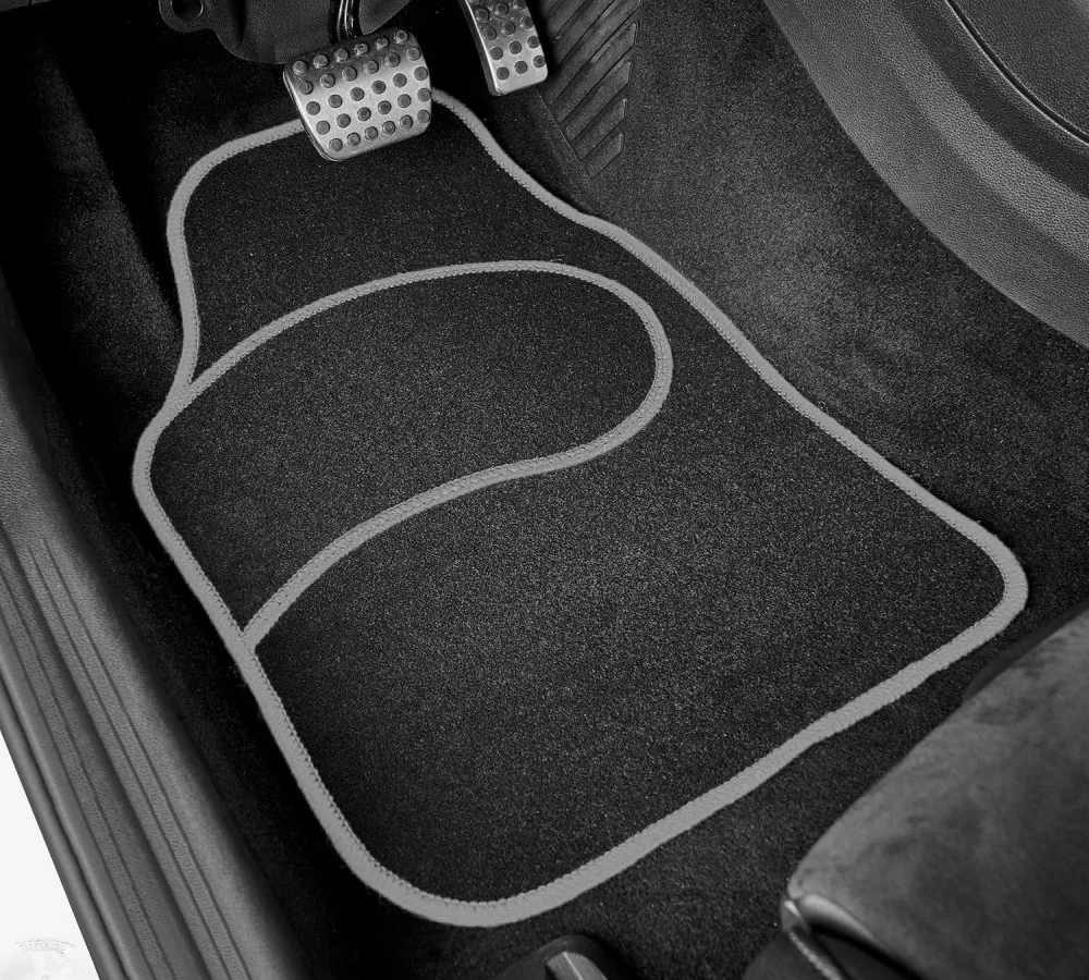 Set covorase auto textile universale, negru/gri, Carguard, 64 x 44 cm / 44 x 29 cm
