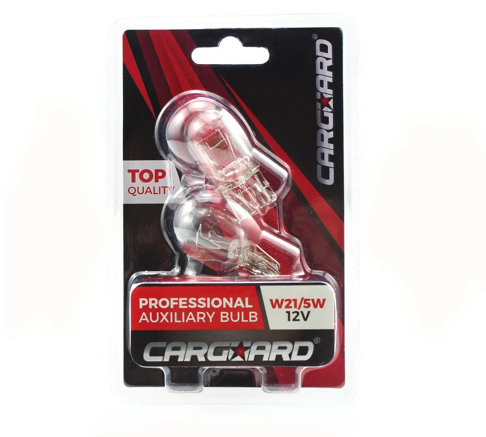 Set 2 becuri W21/5W 12V Carguard, dublu filament