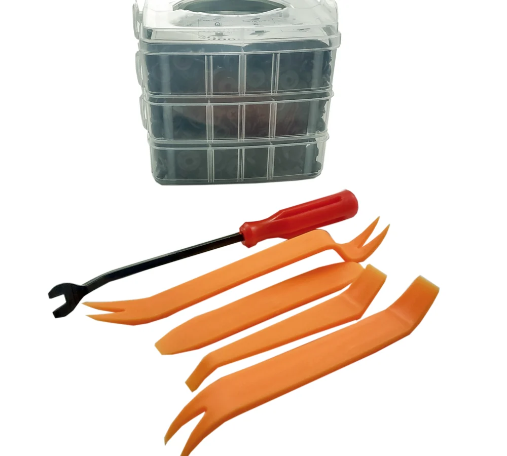 Set de 620 cleme din plastic Carguard, 16 tipuri, 5 unelte incluse 2 Set de 620 cleme din plastic Carguard, 16 tipuri, 5 unelte incluse