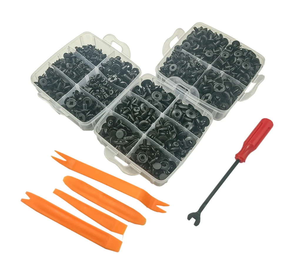 Set de 620 cleme din plastic Carguard, 16 tipuri, 5 unelte incluse 3 Set de 620 cleme din plastic Carguard, 16 tipuri, 5 unelte incluse