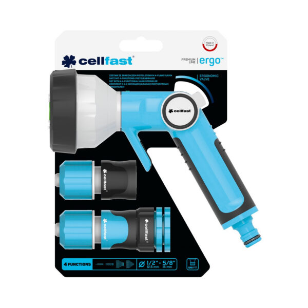 Set pistol cu 4 functii Cellfast ERGO conectori 1 2   - 5 8 - imagine 4