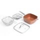 Set Tigaie Multifunctionala 5 in 1 Copper Coppans InnovaGoods, 24 x 9 x 24 cm, pentru fript, fiert, prajit, gatit la abur si gatit la cuptor - imagine 5