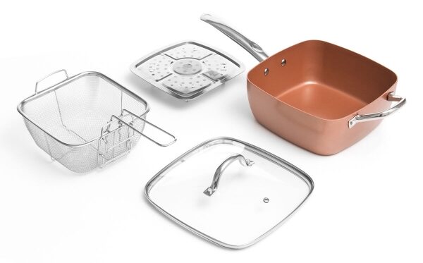 SET TIGAIE MULTIFUNCTIONALA 5 IN 1 COPPER COPPANS INNOVAGOODS 4 PIESE
