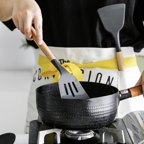 Set ustensile de bucatarie 12 piese Ruhhy Top Chef, silicon, maner lemn
