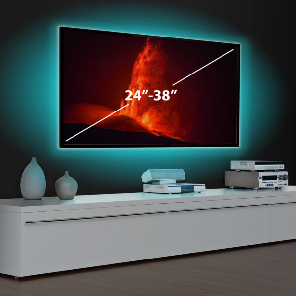 Banda LED SMART SunShine pentru iluminare ambientala TV, 24”-38”, RGB, Bluetooth - imagine 2
